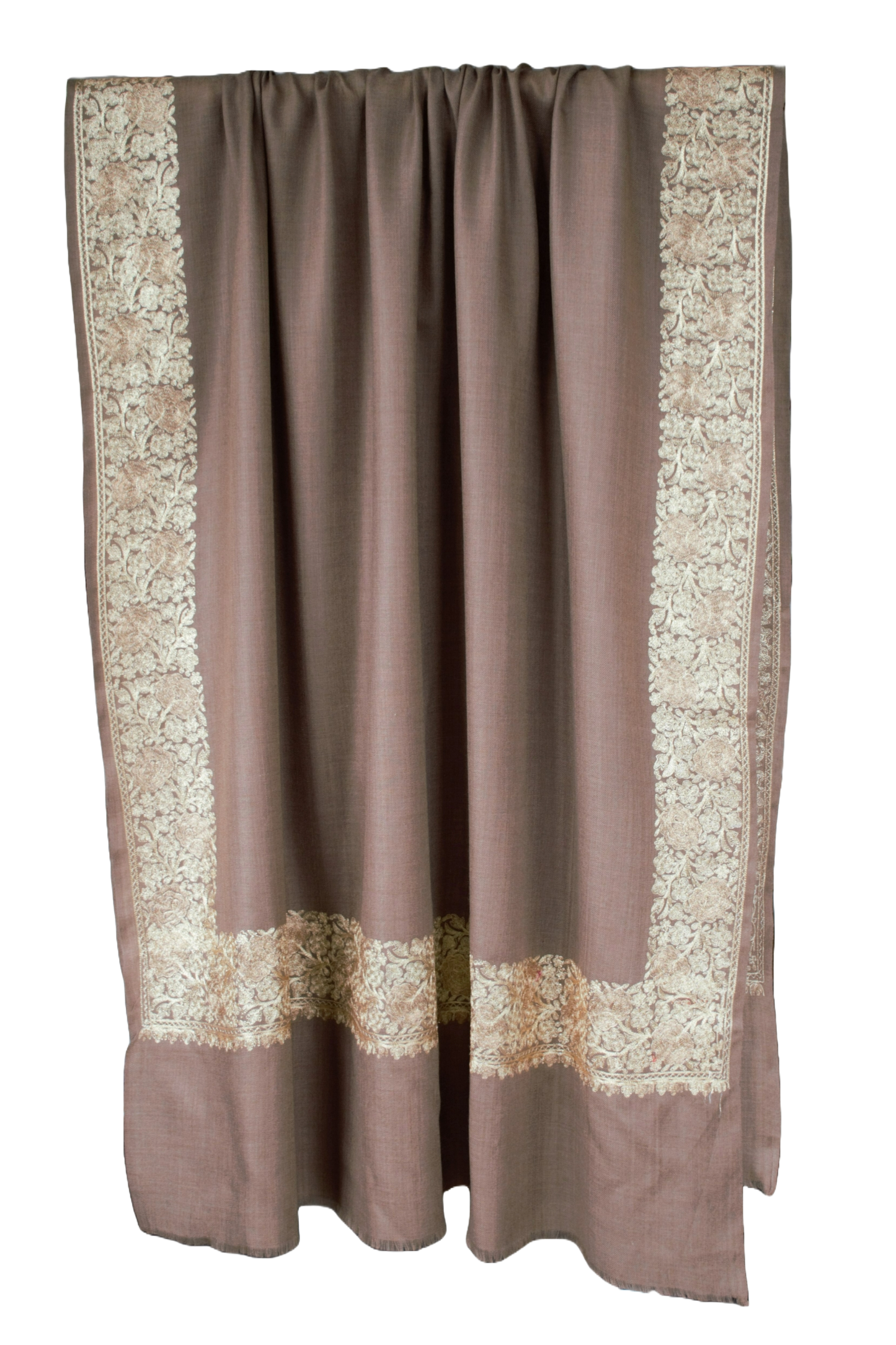 Golden Border Brown Shawl, Pure pashmina shawls in NZ, Buy shawls in nz, Pashmina shawls in new zealand