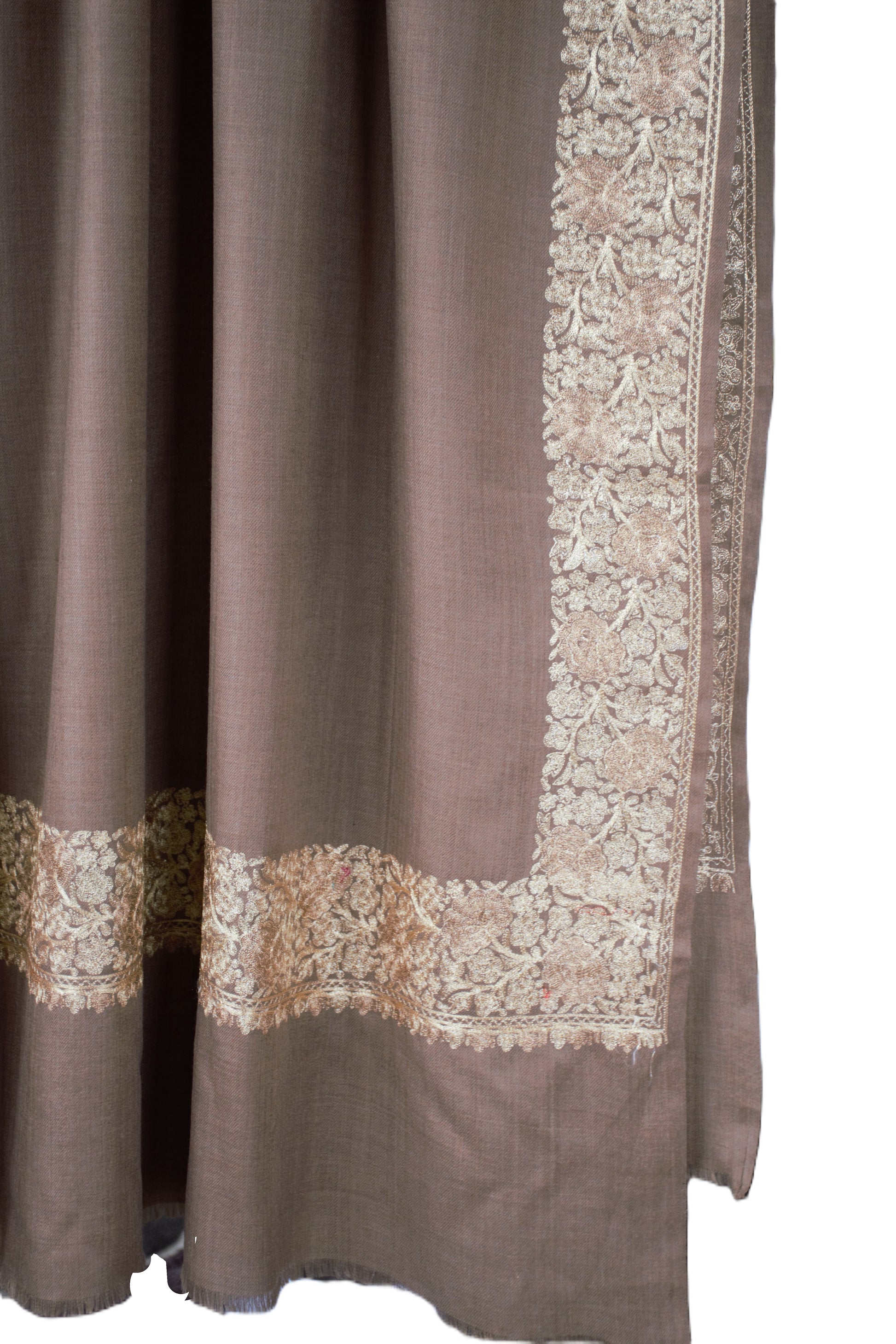 Golden Border Brown Shawl, Pure pashmina shawls in NZ, Buy shawls in nz, Pashmina shawls in new zealand