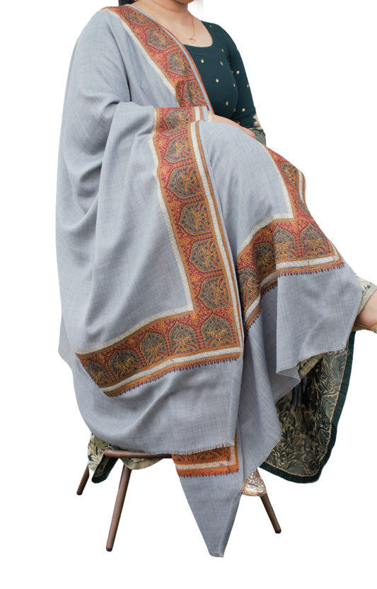 Pashmina Border Embroidery Shawl, Buy Pashmina shawls in nz, pure pashmina