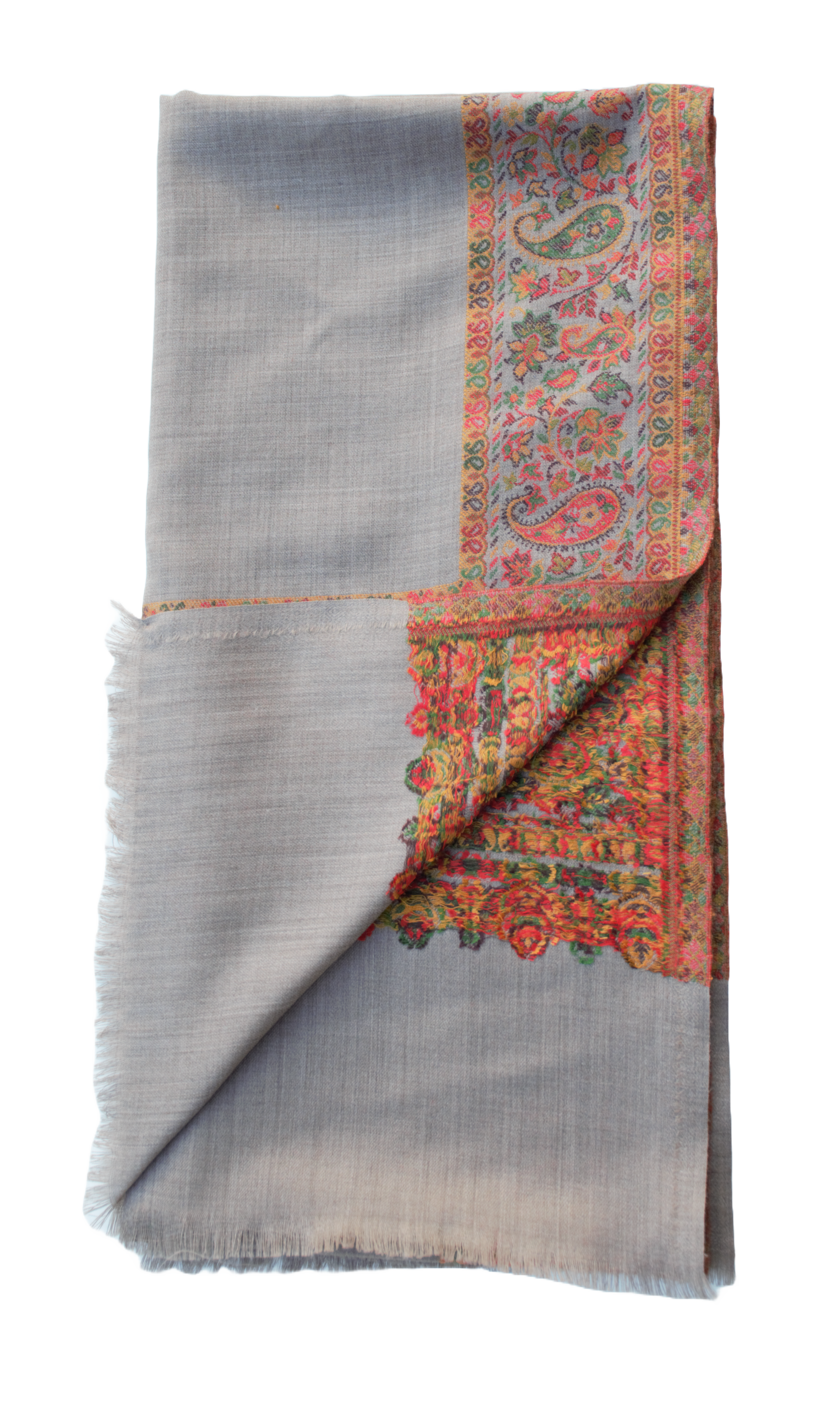 Pashmina Shawl Border Embroidery, Pure Cashmere