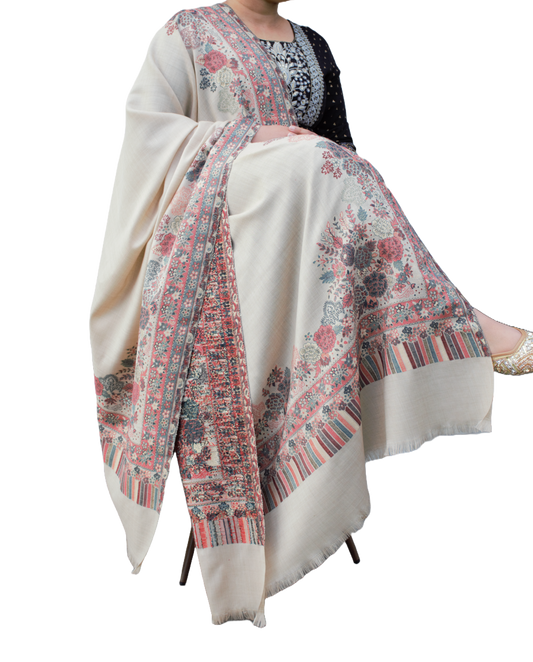 Pashmina Shawl Border Flower Zari