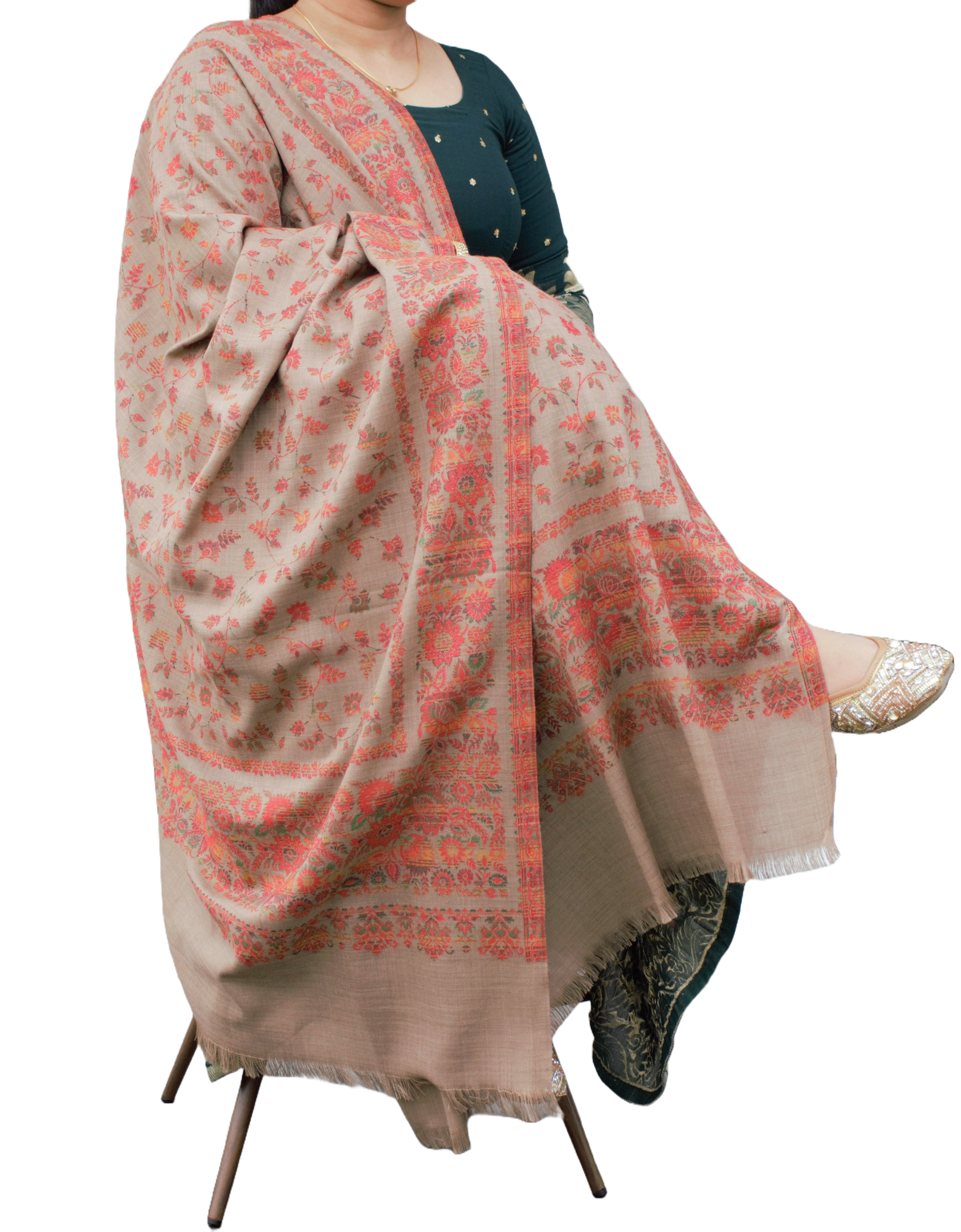 Pashmina Shawl Full Embroidery, Buy Pashmina shawls in nz, Pure Pashimna 