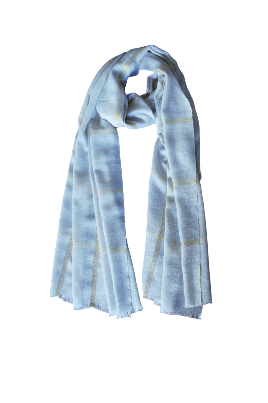 Semi Pashmina Scarf CreamBase Gold